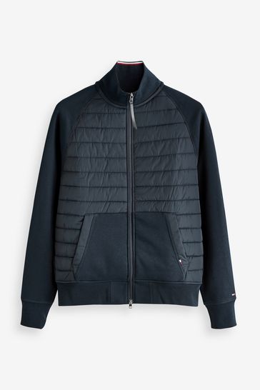 Tommy hilfiger mixed media zip front shop