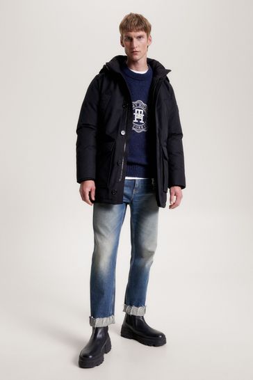 Hooded down parka jacket tommy hilfiger best sale