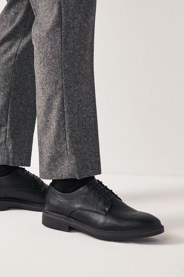 Black Chunky Sole Derby Shoes