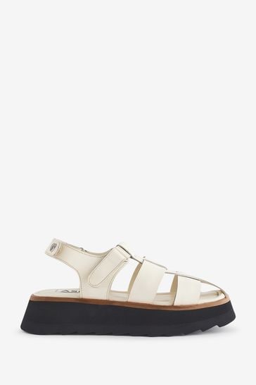 ASRA London Maddison Nubuck Leather Slip-On Brown Sandals