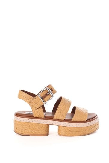 ASRA London Natural Eeijah Raffia Strappy Platform Sandals