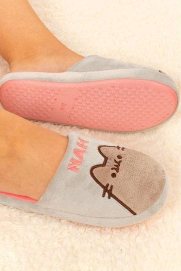 Buy Vanilla Underground Grey Pusheen Cat Womens Mule Slippers from