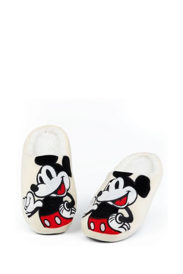 Buy Vanilla Underground Cream Mickey Mouse Adult Winter Slippers from Next Ireland