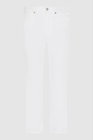 7 For All Mankind Logan Stovepipe White Jeans