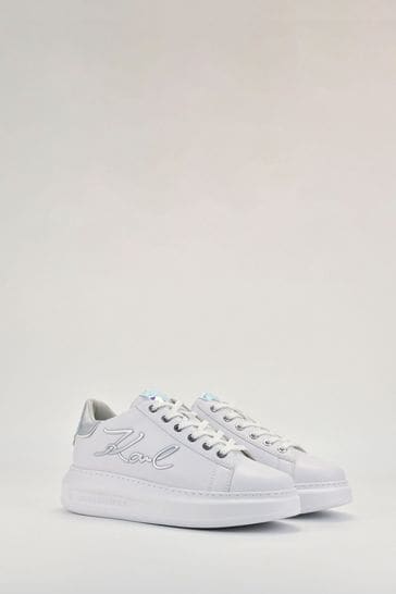 Karl Lagerfeld Kapri Signia Lace Leather White Trainers