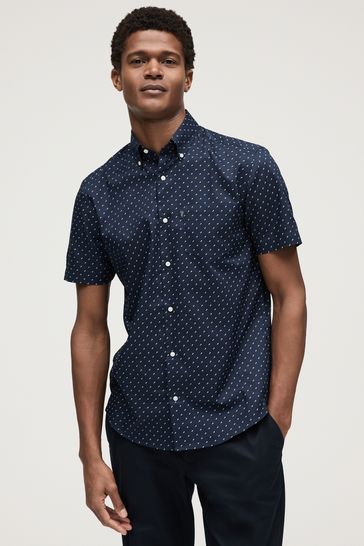 Button down navy blue shirt clearance