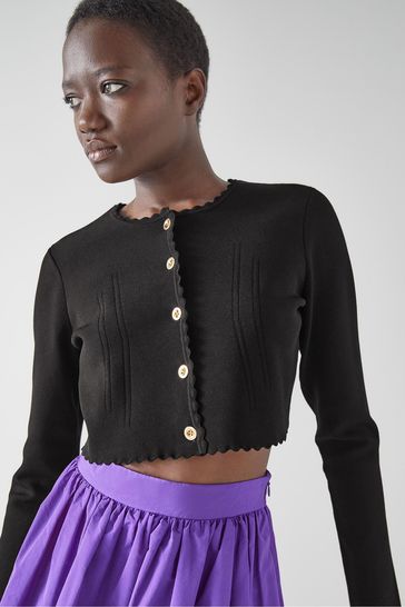 Edge to edge black cardigan sales