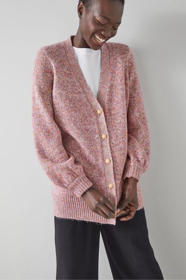 Buy LK Bennett Rosy Pink Cotton Blend Long Cardigan from Next