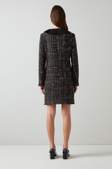 Buy LK Bennett Angelica Multi Fleck Italian Tweed Black Jacket