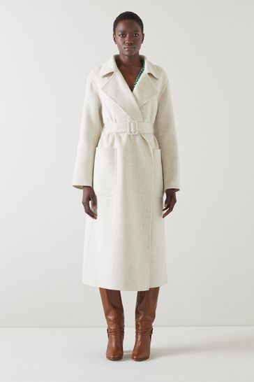 Buy LK Bennett Cream Anderson Double Faced Wool Coat from Next Bahrain