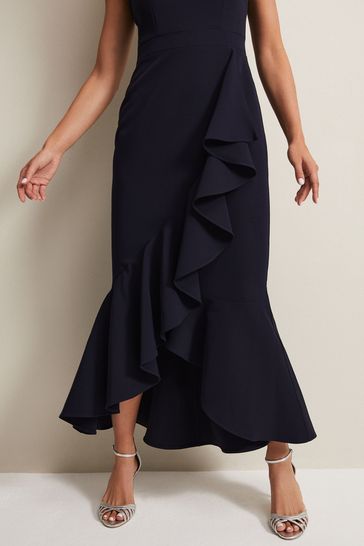 Buy Phase Eight Blue Chantal Navy Jewel Strap Maxi Dress from Next