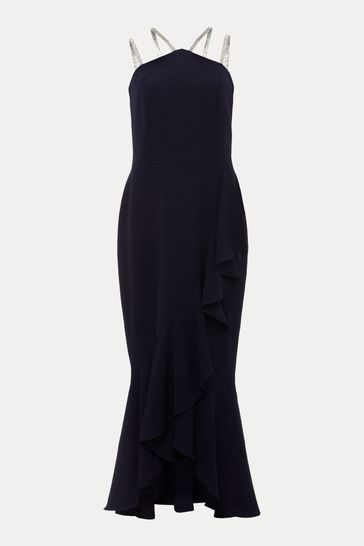 Buy Phase Eight Blue Chantal Navy Jewel Strap Maxi Dress from Next