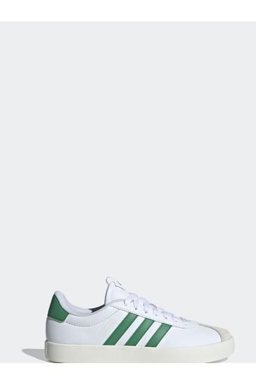adidas White/Green Sportswear VL Court Trainers