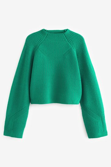 Green cropped sweater online