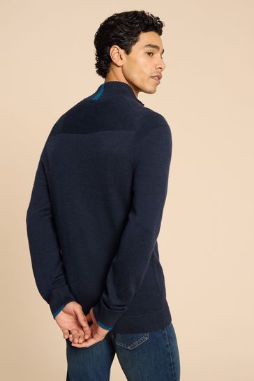 Buy White Stuff Blue Camo Newport Merino Funnel Jumper from Next Bahrain