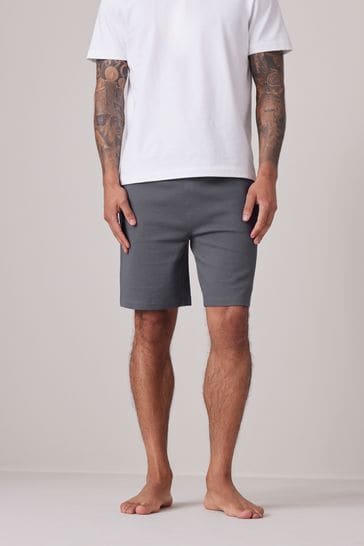 Slate Blue Textured Lightweight Shorts