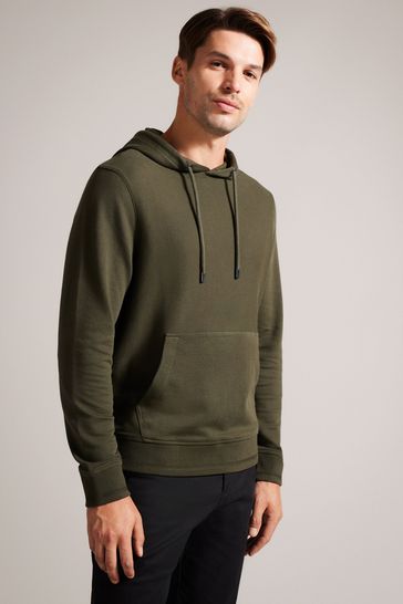 Ted Baker Green Ellja Long Sleeve Twill Hoodie