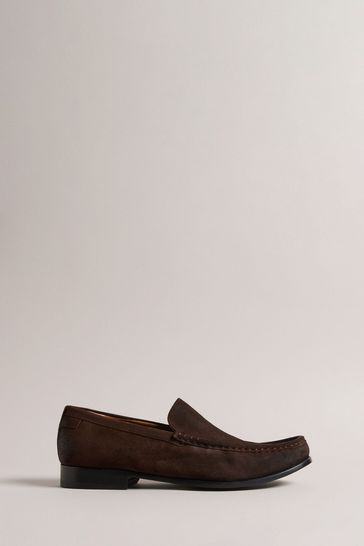 Ted Baker Brown Labis Suede Formal Penny Loafers