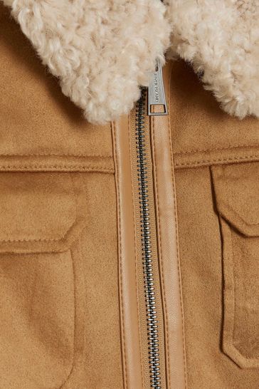 River island borg coat top