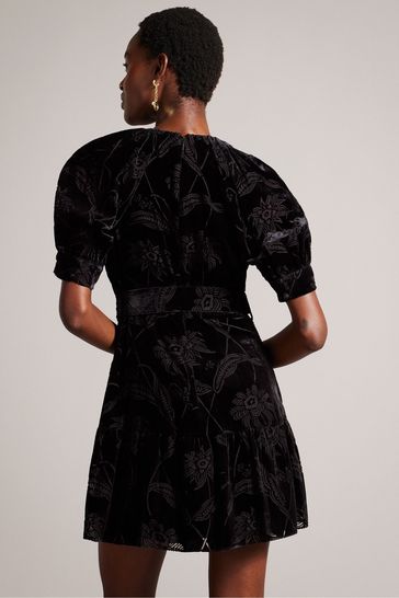 Buy Ted Baker Tilliiy Black Fit And Flare Mini Dress With Puff