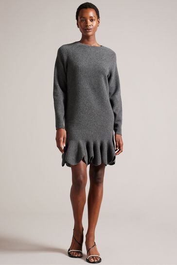 Buy Ted Baker Grey Jesseha Flippy Mini Sweater Dress from Next