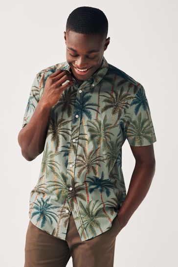 Floral short sleeve dress shirt store