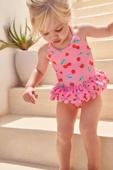 Red/Pink Cherry Skirted Swimsuit (3mths-7yrs)