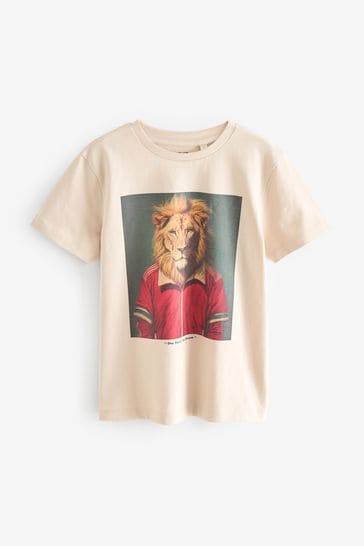 Stone Football Lion Short Sleeve Graphic T-Shirt (3-16yrs)