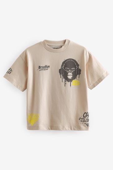 Stone Gorilla Graffiti Relaxed Fit Short Sleeve Graphic T-Shirt (3-16yrs)
