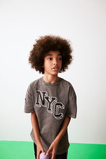 Grey Relaxed Fit Short Sleeve Graphic T-Shirt (3-16yrs)