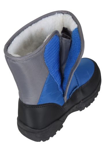 Mountain Warehouse Blue Kids Caribou Single Stripe Sherpa Lined Snow Boots