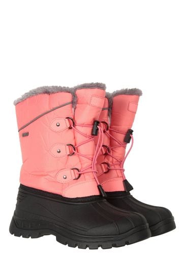 Mountain Warehouse Pink/Black Kids Whistler Sherpa Lined Snow Boots