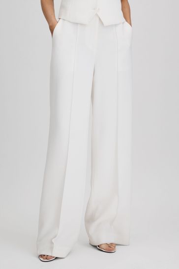 White crepe trousers outlet