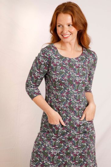Buy Navy Weird Fish Starshine Organic Printed Jersey Dress from Next Germany