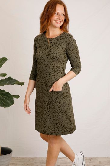 Buy Weird Fish Blue Moondust Eco Printed Jersey Midi Dress from