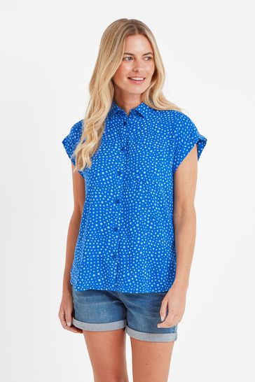 Blue short shop sleeve shirt womens