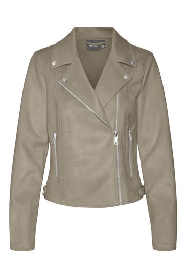 Grey faux suede jacket womens on sale