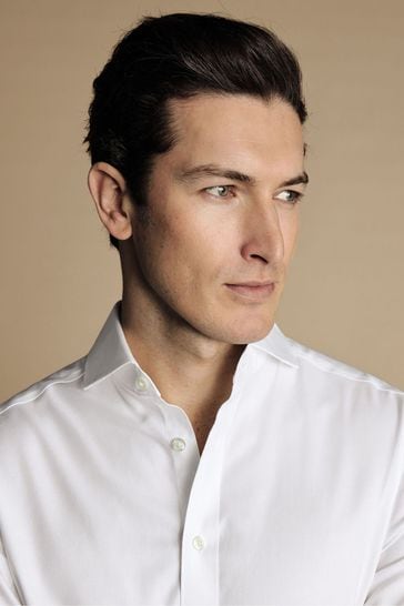 Charles Tyrwhitt White Non iron Twill Extreme Cutaway Slim Fit Shirt