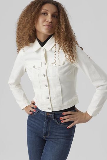 Buy VERO MODA White Fitted Denim Jacket from Next Netherlands