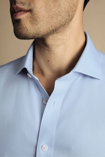 Charles tyrwhitt blue shirt white collar top
