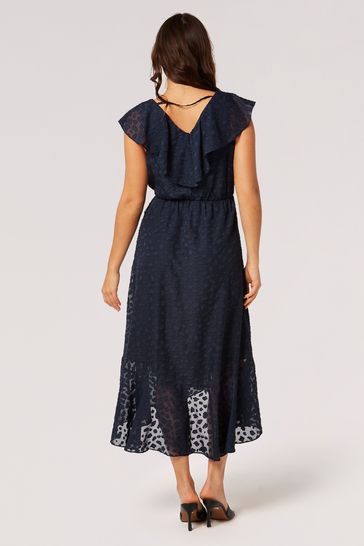 Ruffle faux wrap dress hotsell