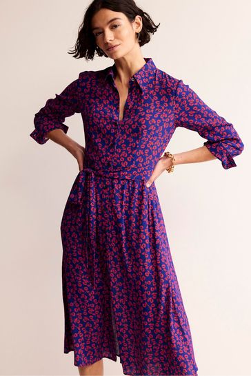 Boden Purple Petite Kate Midi Shirt Dress