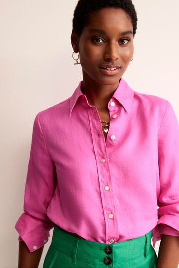 Boden Pink Petite Sienna Linen Shirt