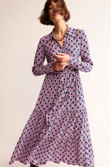 Boden Purple Petite Flo Midi Shirt Dress