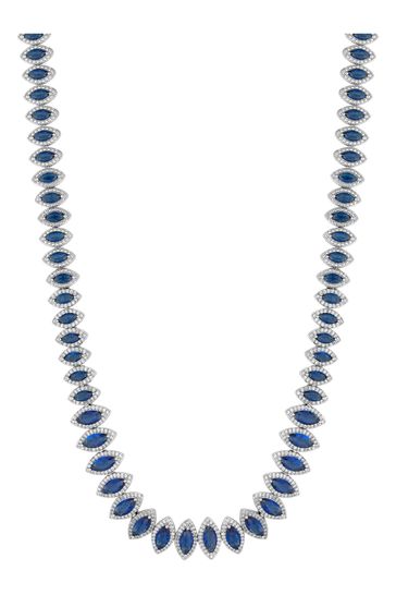 Jon Richard Silver Navette Collar Necklace