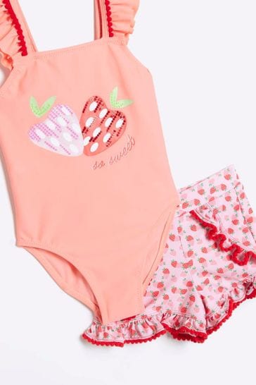 Girls 2025 strawberry swimsuit