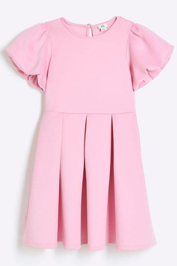 River Island Pink Girls Plain Scuba Dress