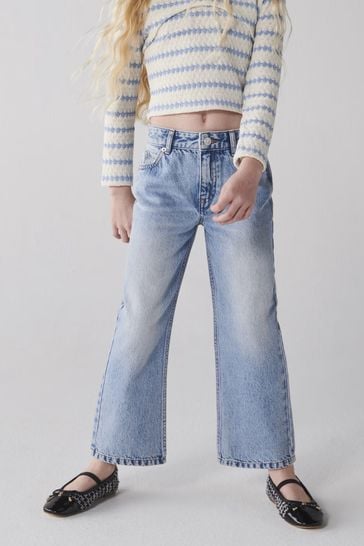 River Island Blue Girls Light Wash Straight Jeans