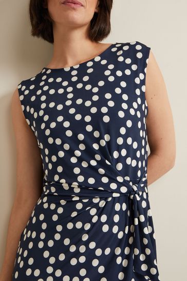 Phase eight navy spot hotsell dress