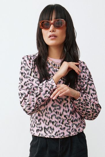 Buy Oliver Bonas Pink Leopard Print Jersey Top from Next Poland